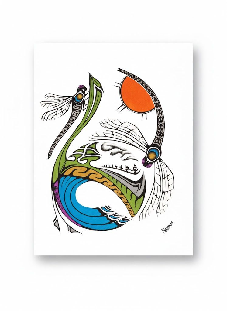 Mark Nadjiwan Indigenous Art Card, Design: To Dwell In Two Worlds
