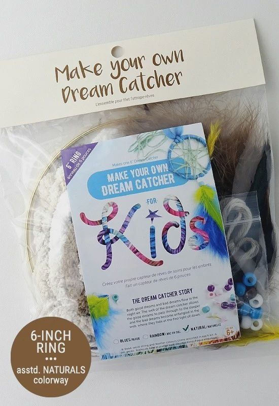 Make Your Own Dreamcatcher Kit- 6”, Colorway: Natural