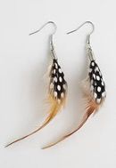 Monague Feather Earring, Design: Red Hackle