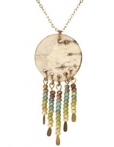 Birch Bark Necklace With Beaded Paddle Pins