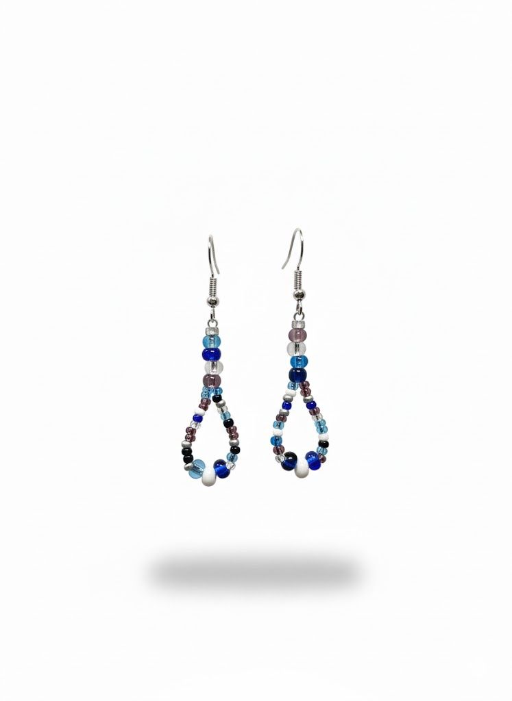 Beaded Loop Earrings, Color: Magical