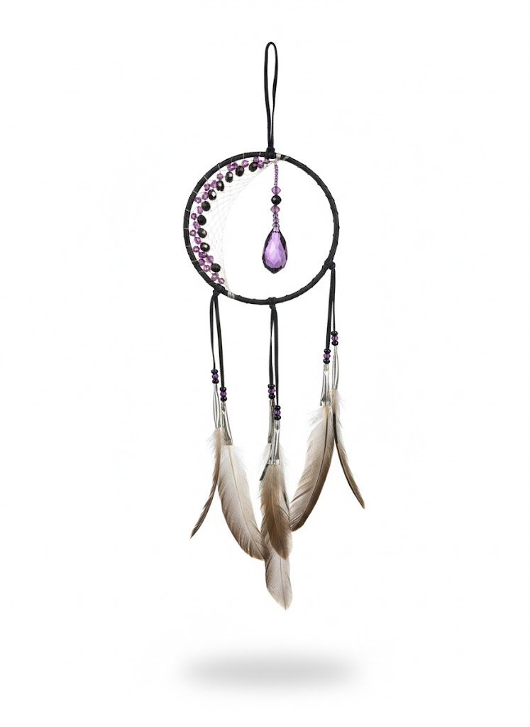 5” Crescent Moon Dreamcatcher- Purple