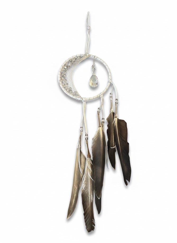 5” Crescent Moon Dreamcatcher- Crystal