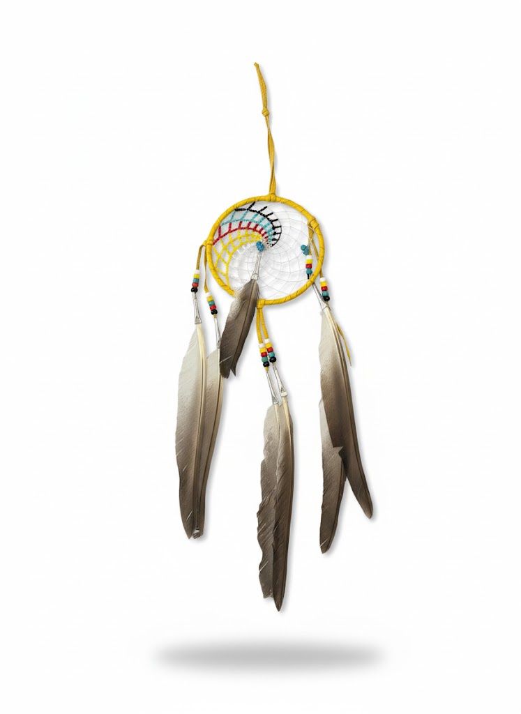 4” Beaded Web Dreamcatcher- Traditional Teal