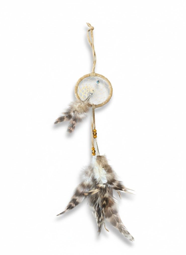 2.5” Beaded Web Dreamcatcher- Pale Rose