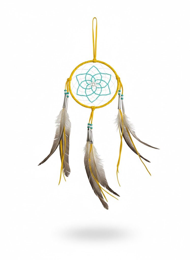 5” Beaded Web Dreamcatcher- Teal