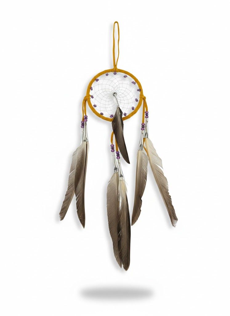 4” Beaded Web Dreamcatcher- Purple
