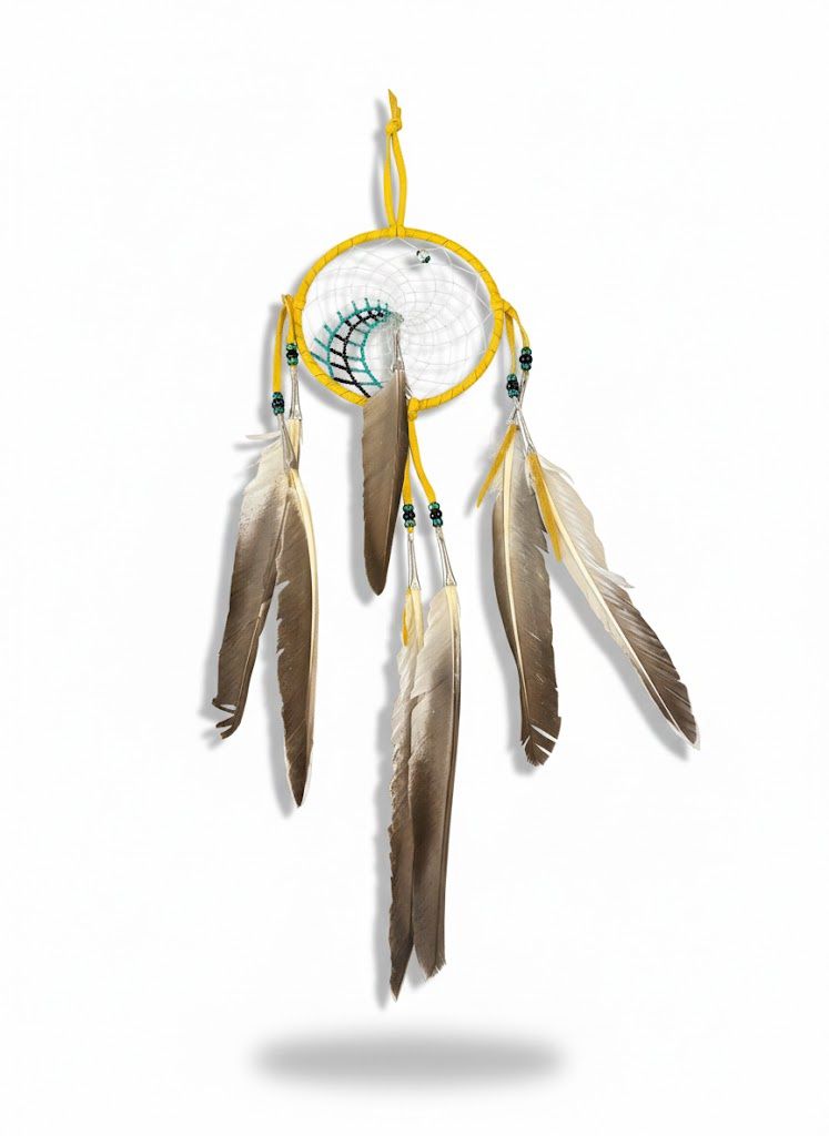 4” Beaded Web Dreamcatcher- Emerald &amp; Black
