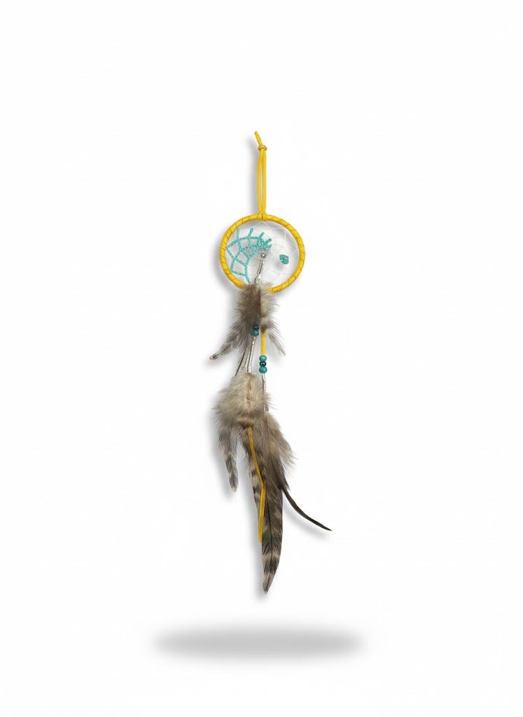 2.5” Beaded Web Dreamcatcher- Teal
