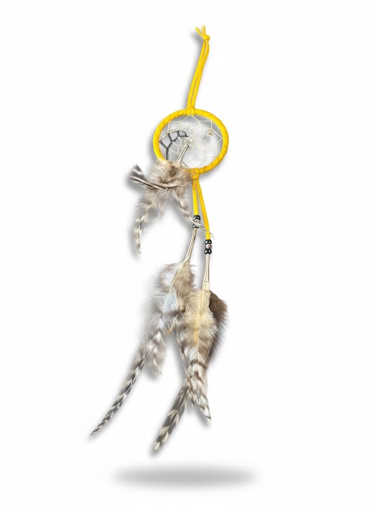 2.5” Beaded Web Dreamcatcher- Clear &amp; Black