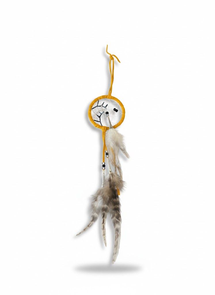 2.5” Beaded Web Dreamcatcher- Black &amp; Clear