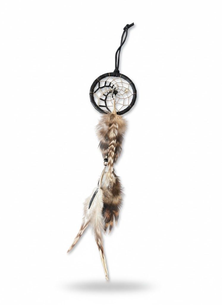 2.5” Beaded Web Dreamcatcher- Clear Black