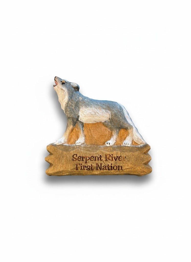 Serpent River Engraved Wolf Magnet