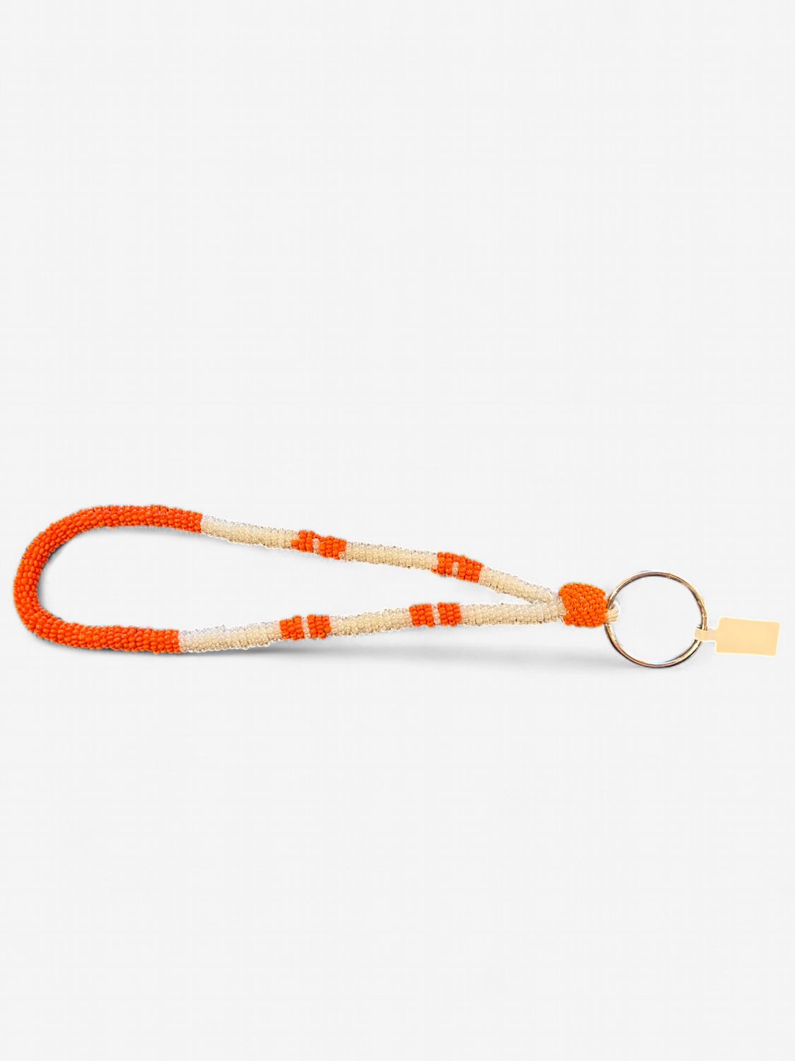 Orange &amp; White Wristlet