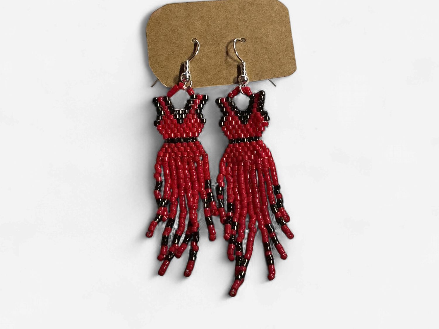 Beaded Red Dress Earring