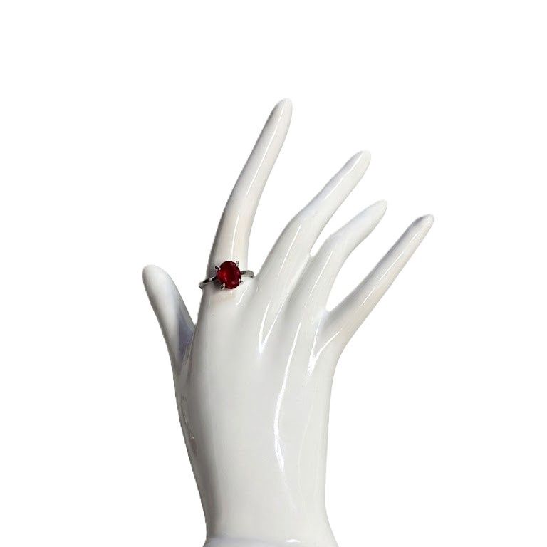 Assorted Red Gem Rings, Design: Oval Gem- Size 7.5