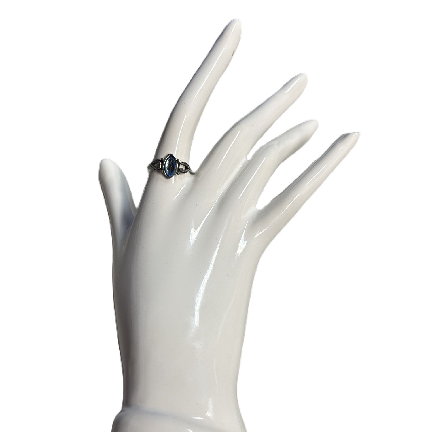 Assorted Light Blue Gem Rings, Design: Marquise Gem- Size 6.5