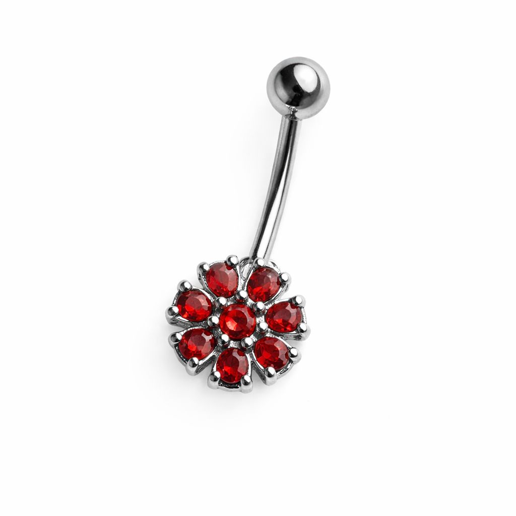 Assorted Navel Jewelry Rings, Design: Orange Flower