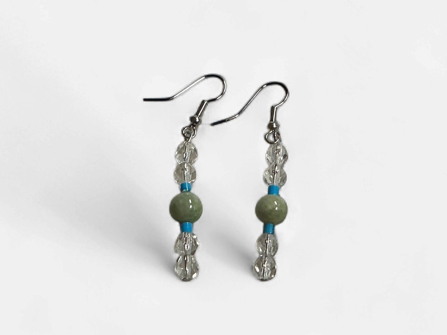 Teal Beaded Earrings