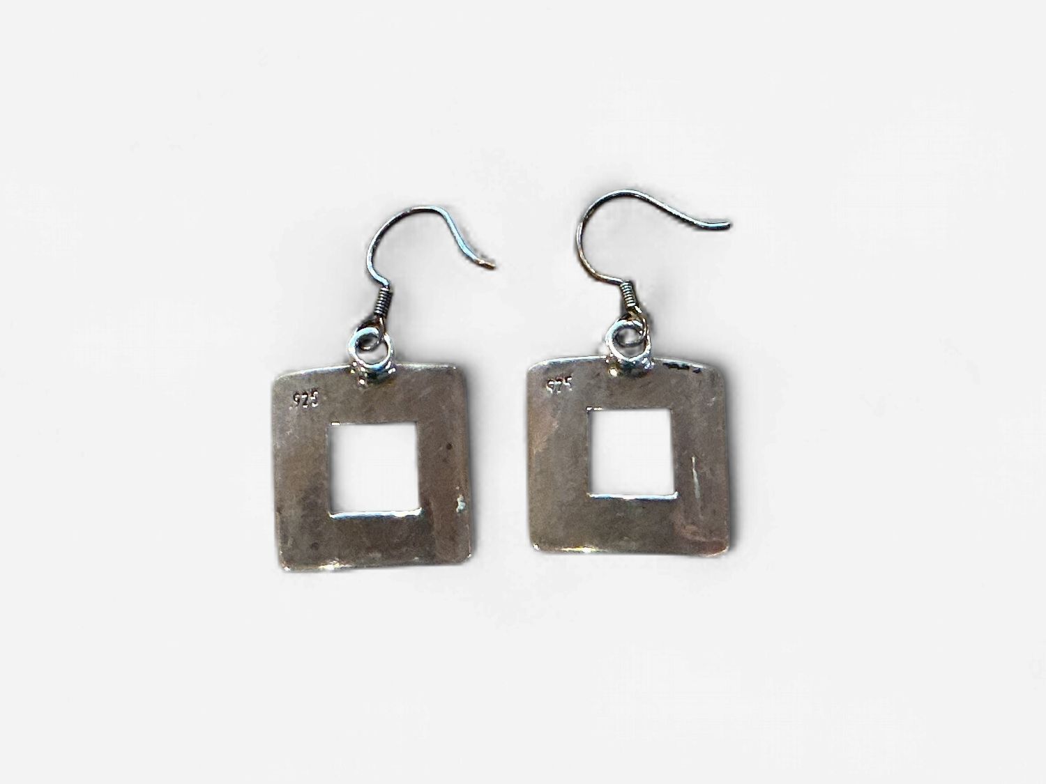 Sterling Silver Rectangle Earrings