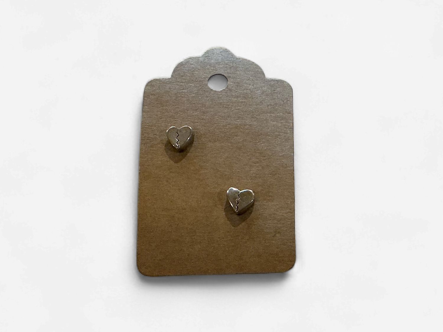 Sterling Silver Broken Heart Studs