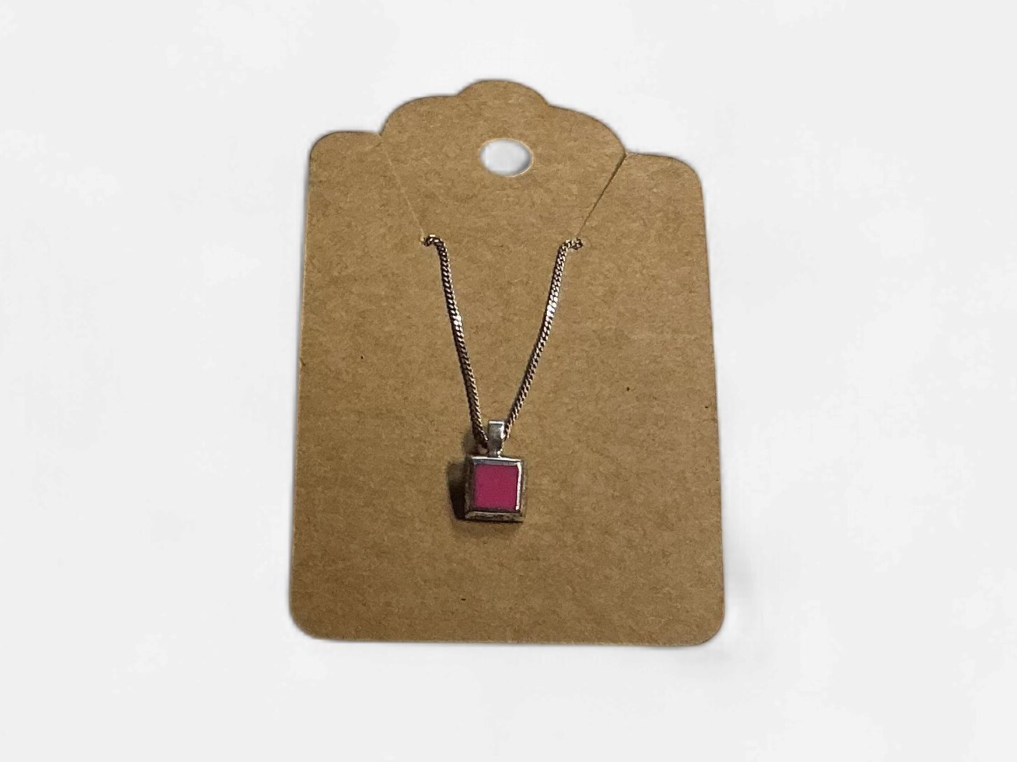 Assorted Pendant Necklaces, Design: Pink Square