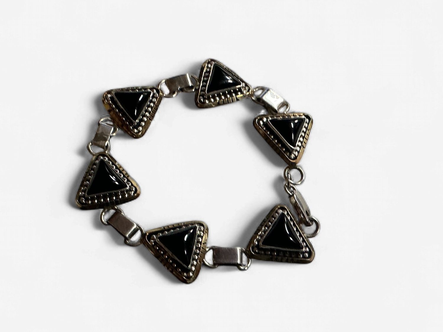 Sterling Silver Triangle Stone Bracelet