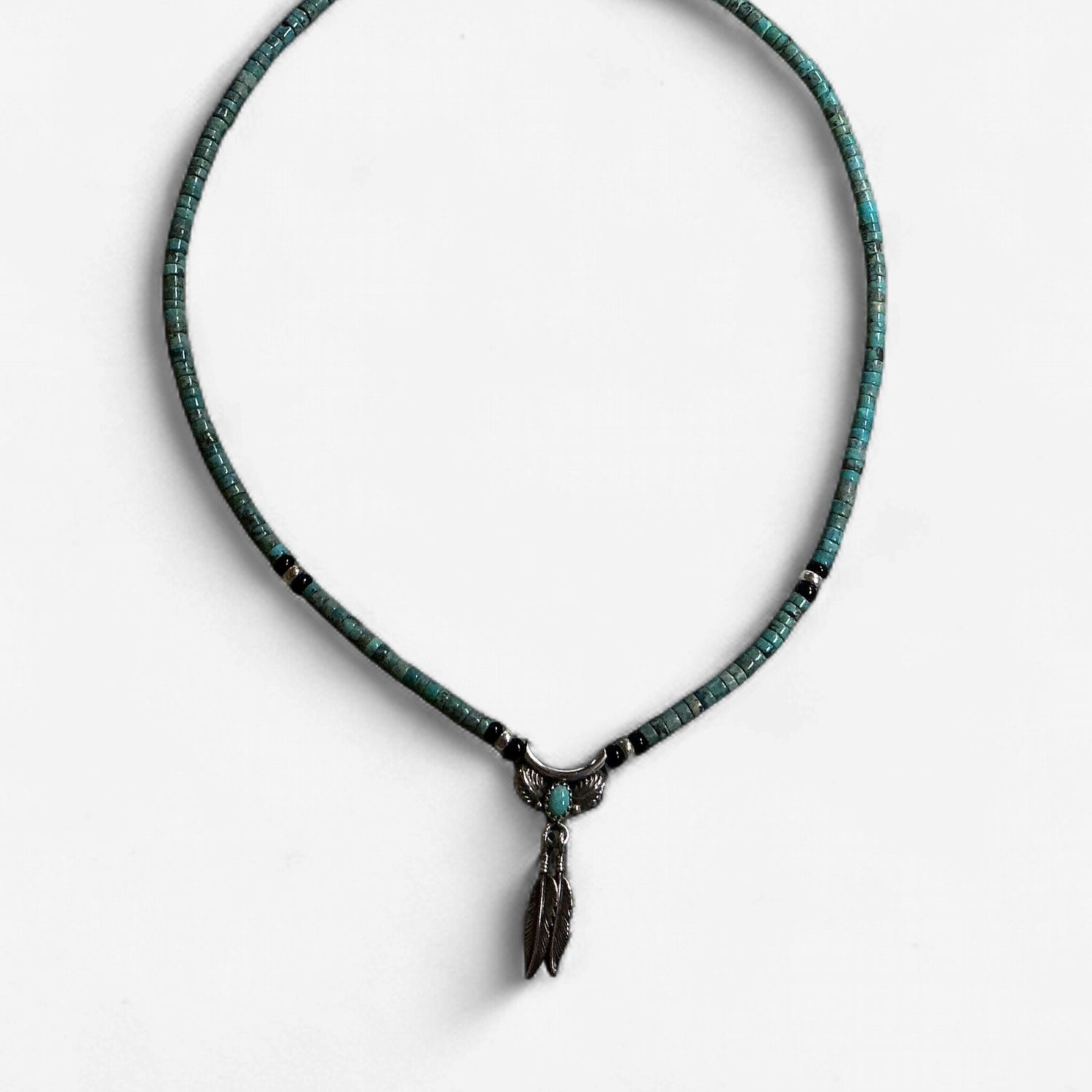 Turquoise Feather Necklace