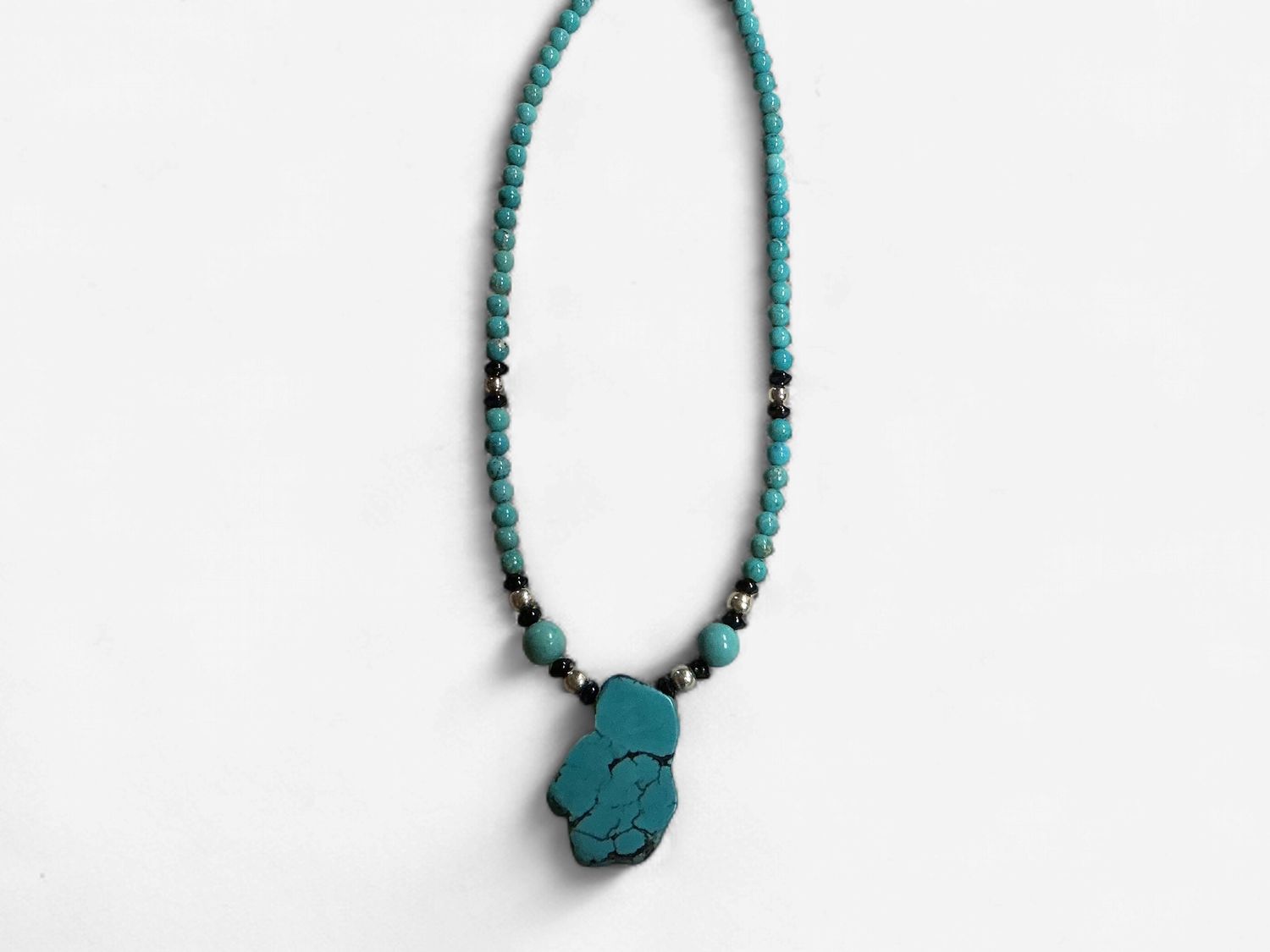 Large Natural Turquoise Pendant Necklace