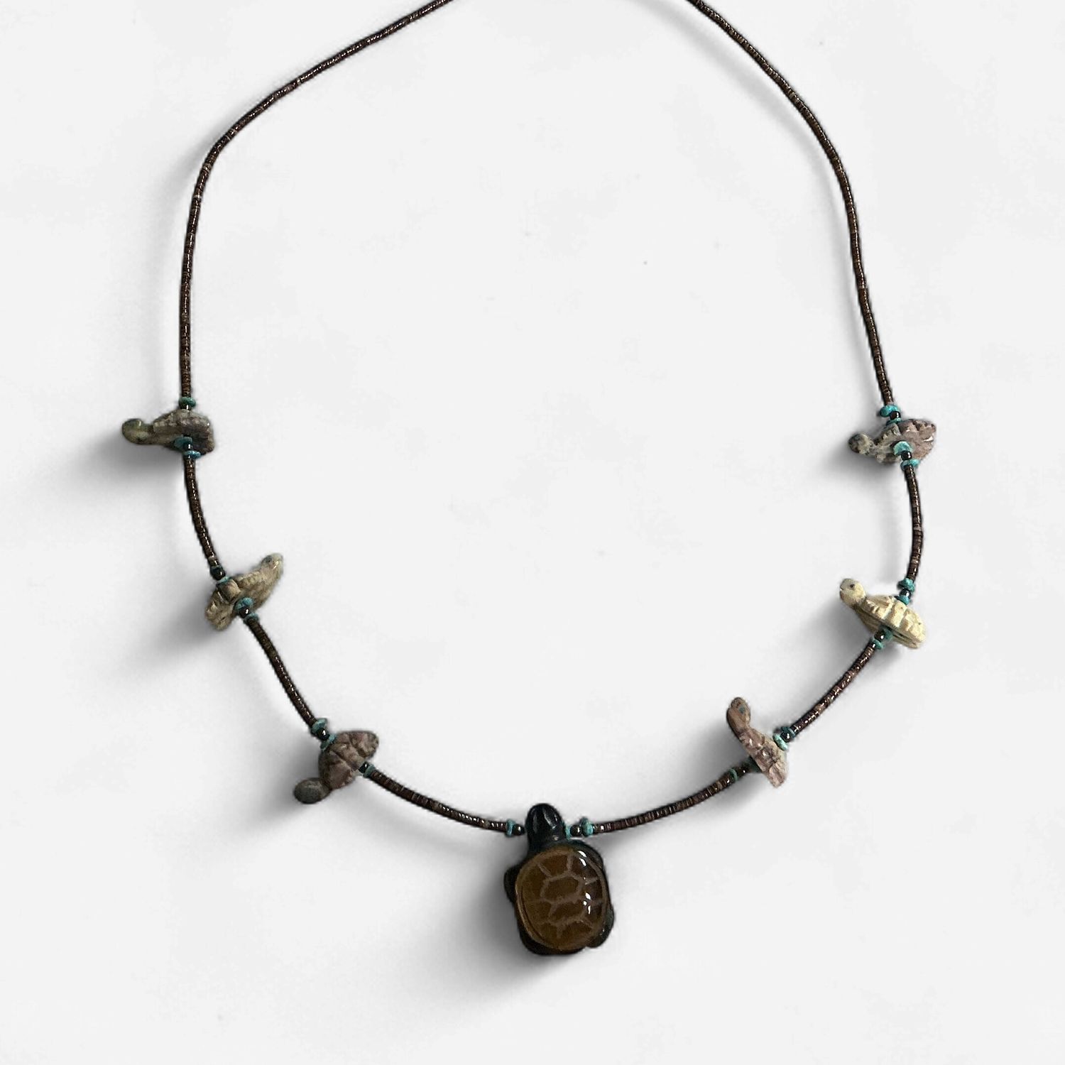 Gemstone Turtle Pendant Necklace