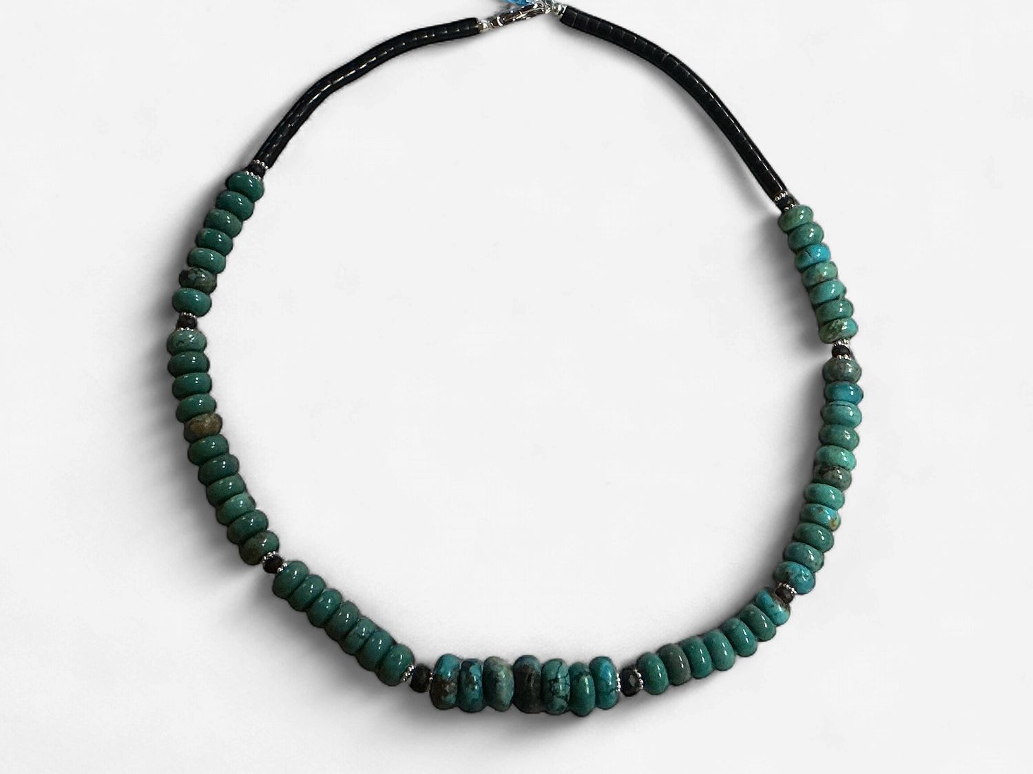 Black Coconut Wood &amp; Turquoise Necklace