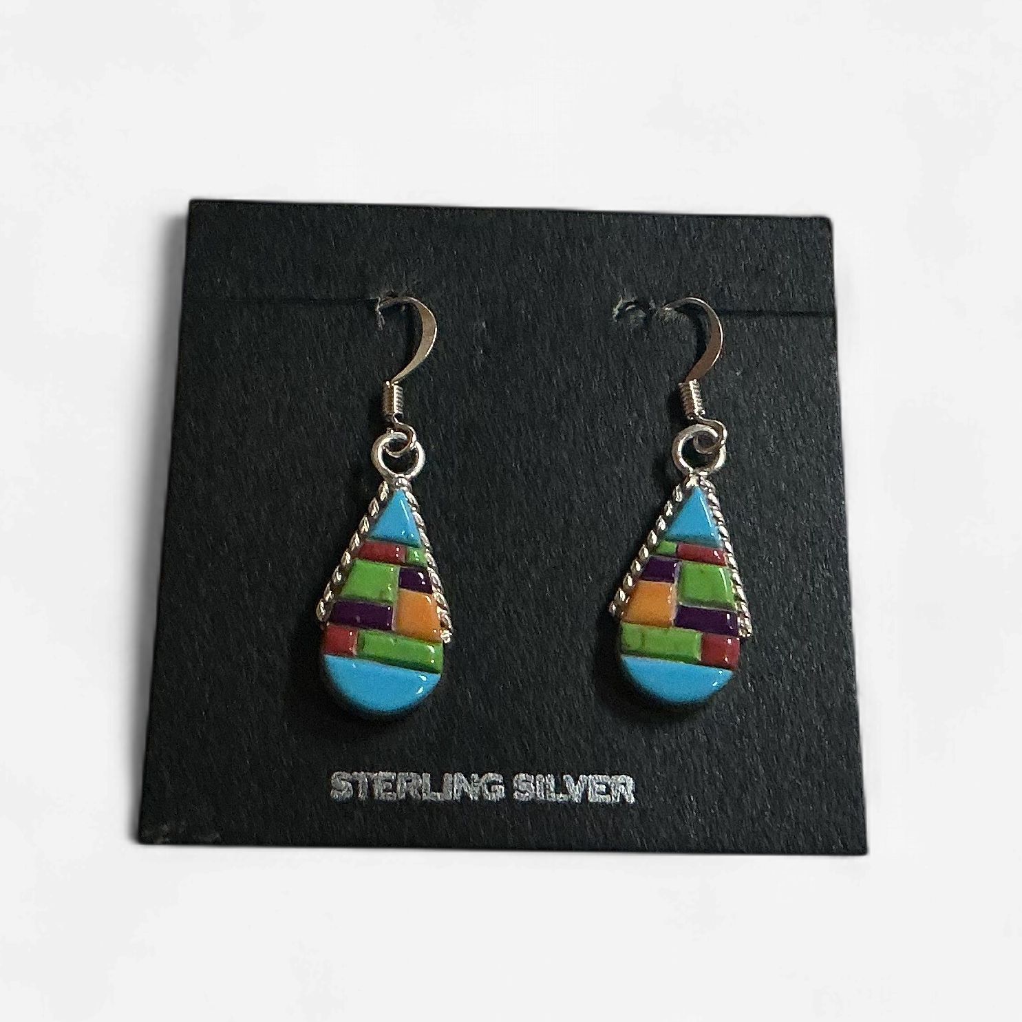 Sterling Silver Colorful Earring, Design: 1