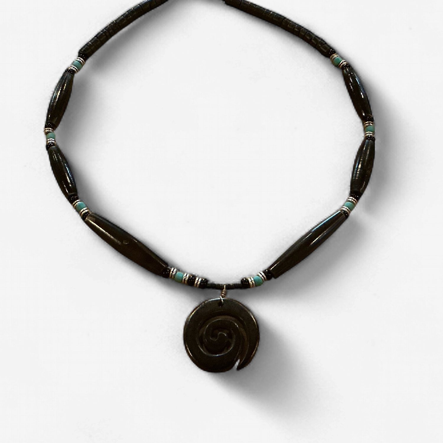 Swirl Pendant Necklace, Color: Black