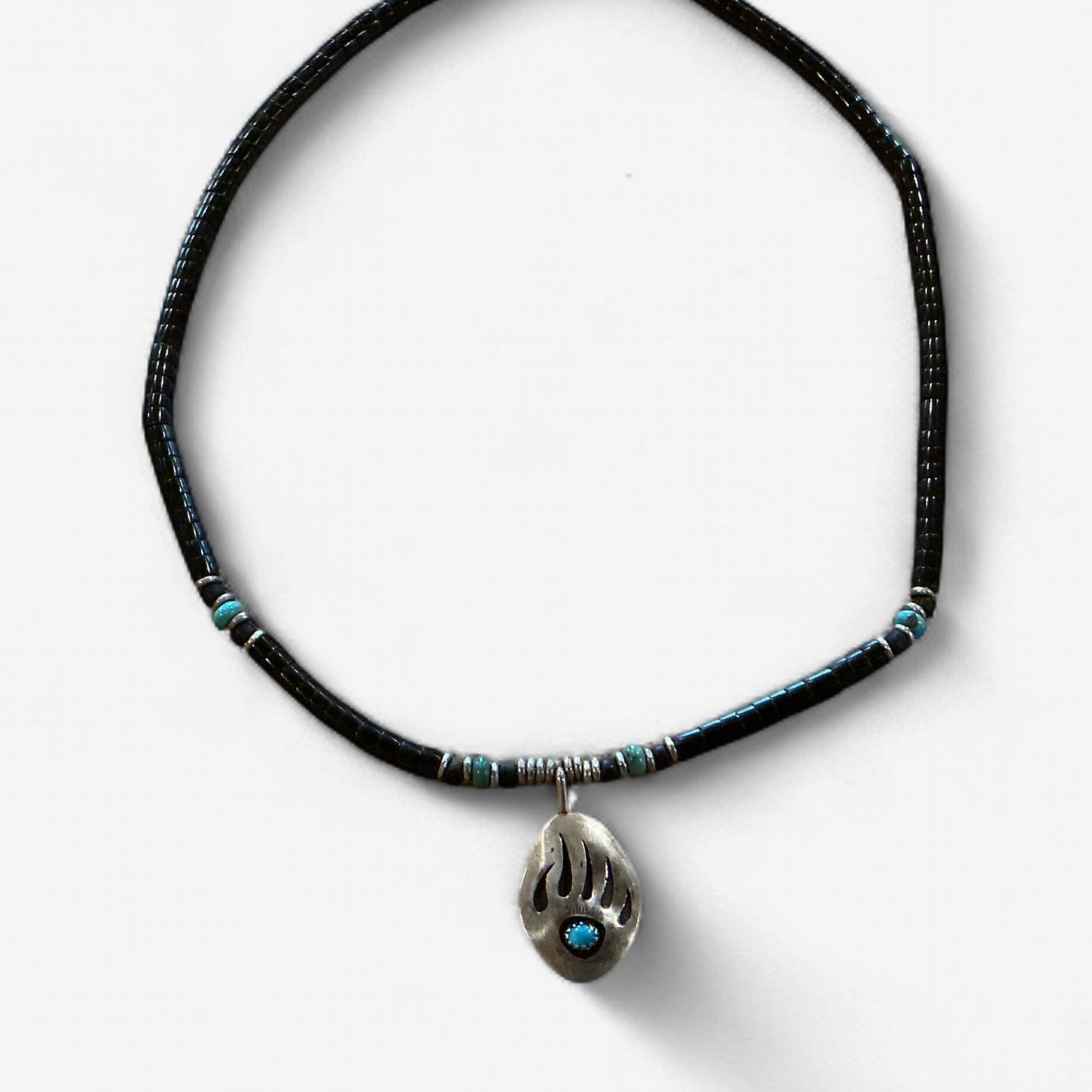 Silver Bear Claw Pendant Necklace