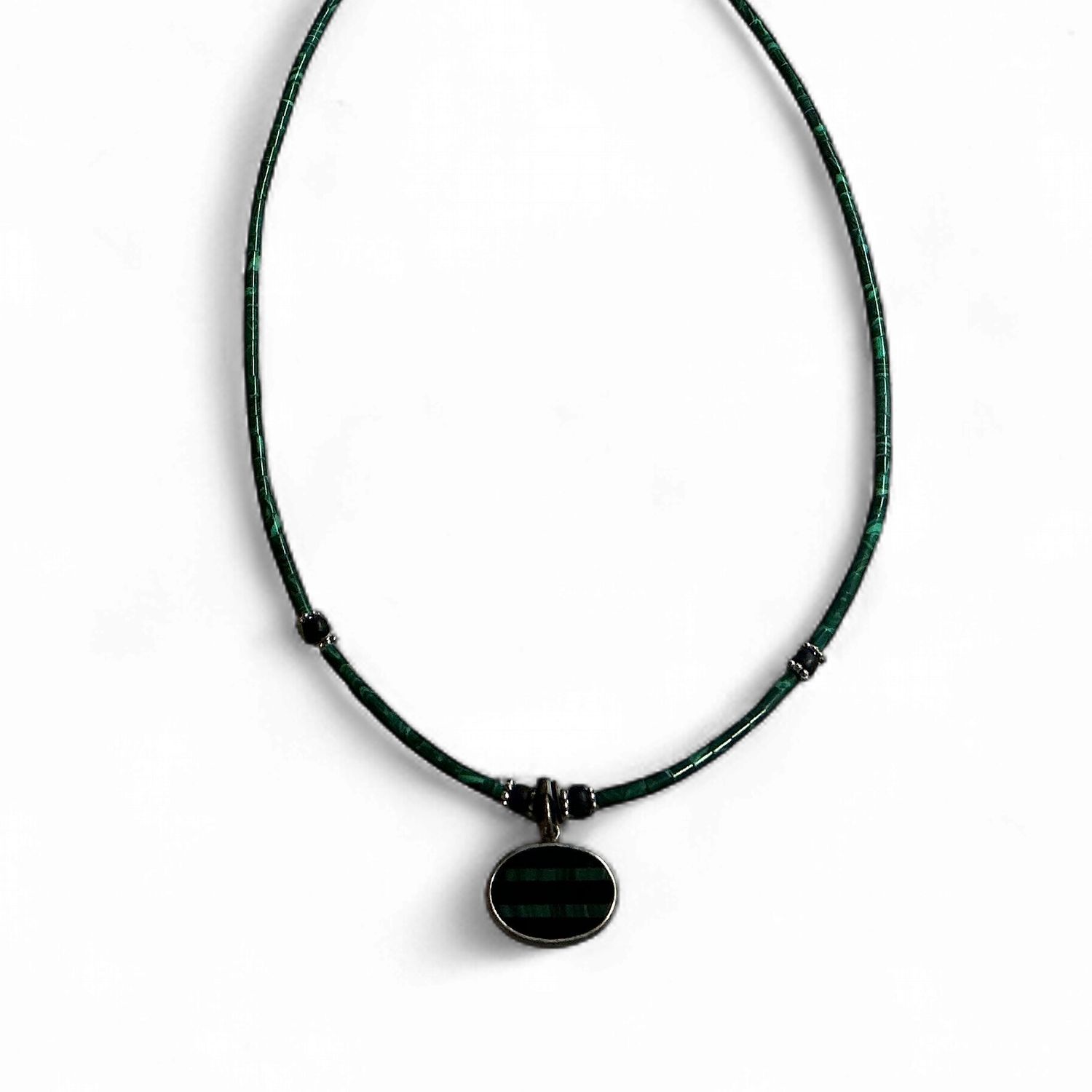 Malachite Thin Pendant Necklace