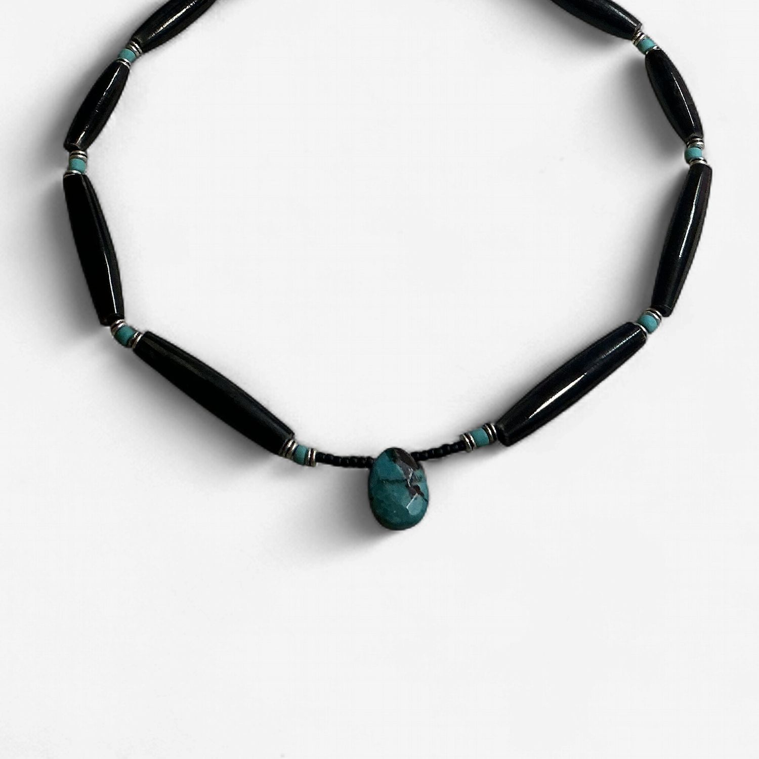 Turquoise Gemstone Pendant Necklace, Design: Black