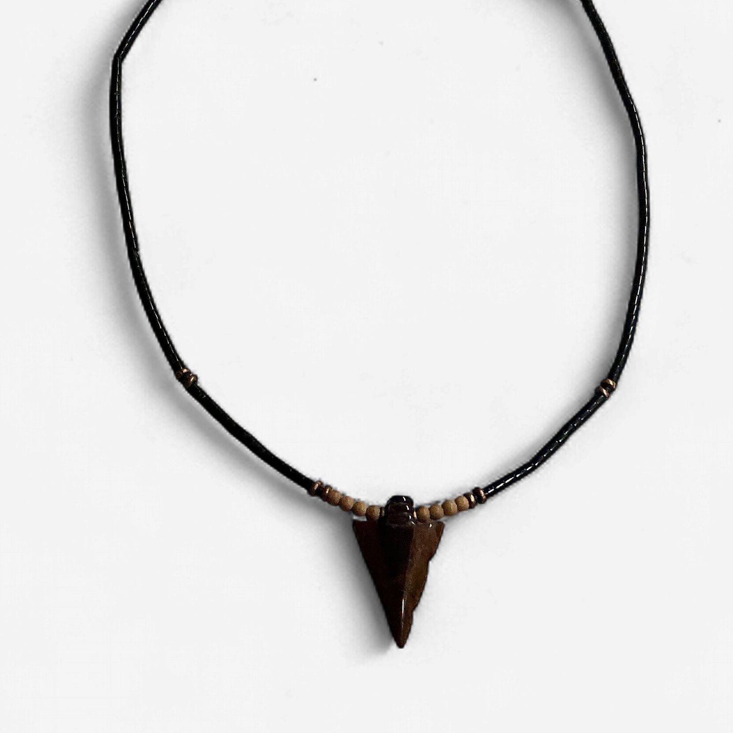 Tigers Eye Arrow Pendant Necklace, Design: Black