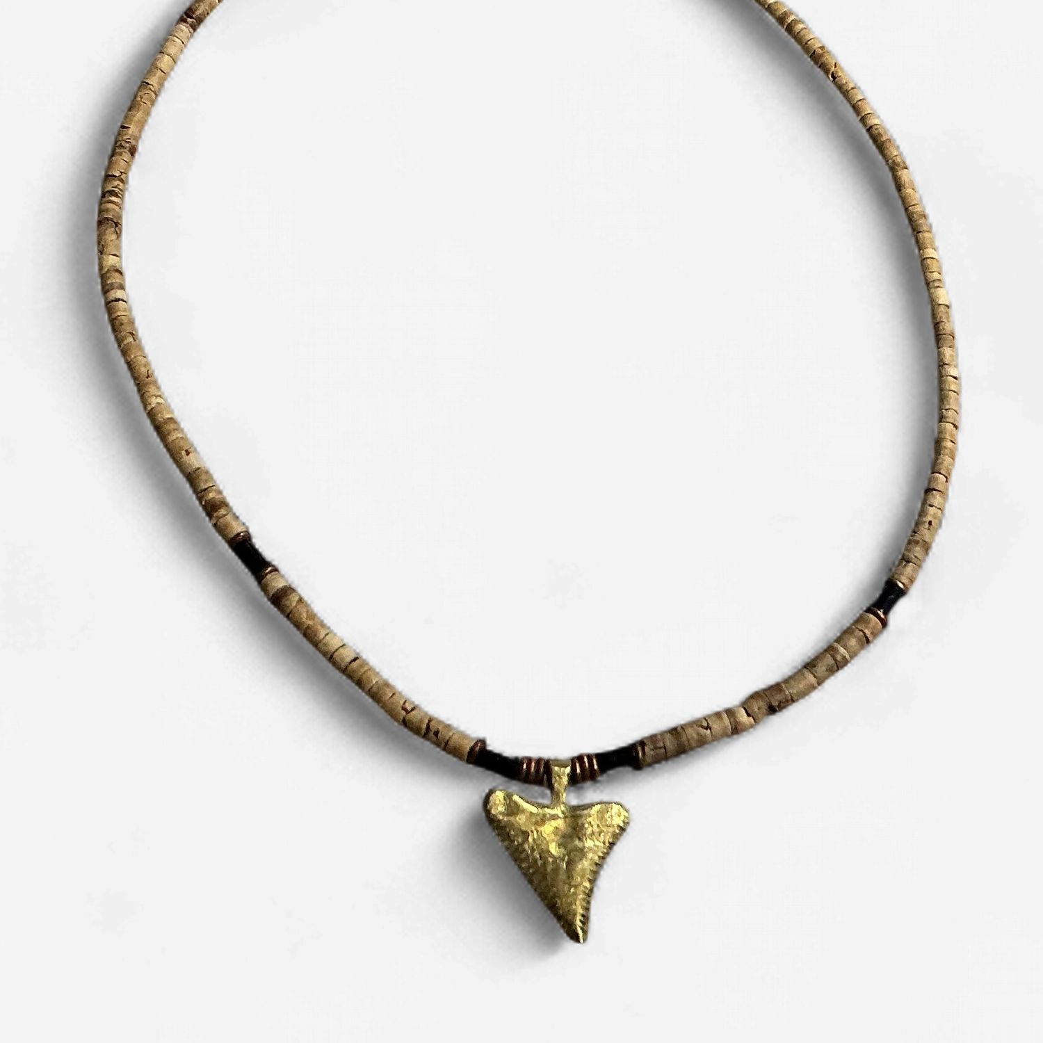 Gold Shark Tooth Pendant Necklace