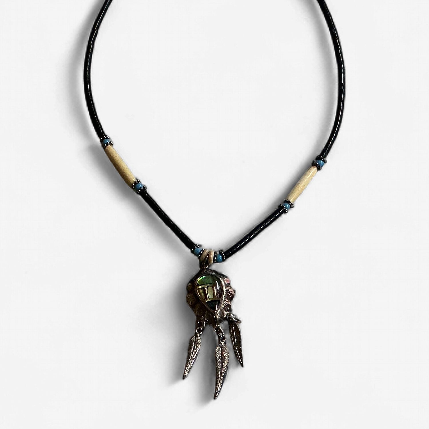 Sterling Silver Dangle Pendant Necklace, Design: Black