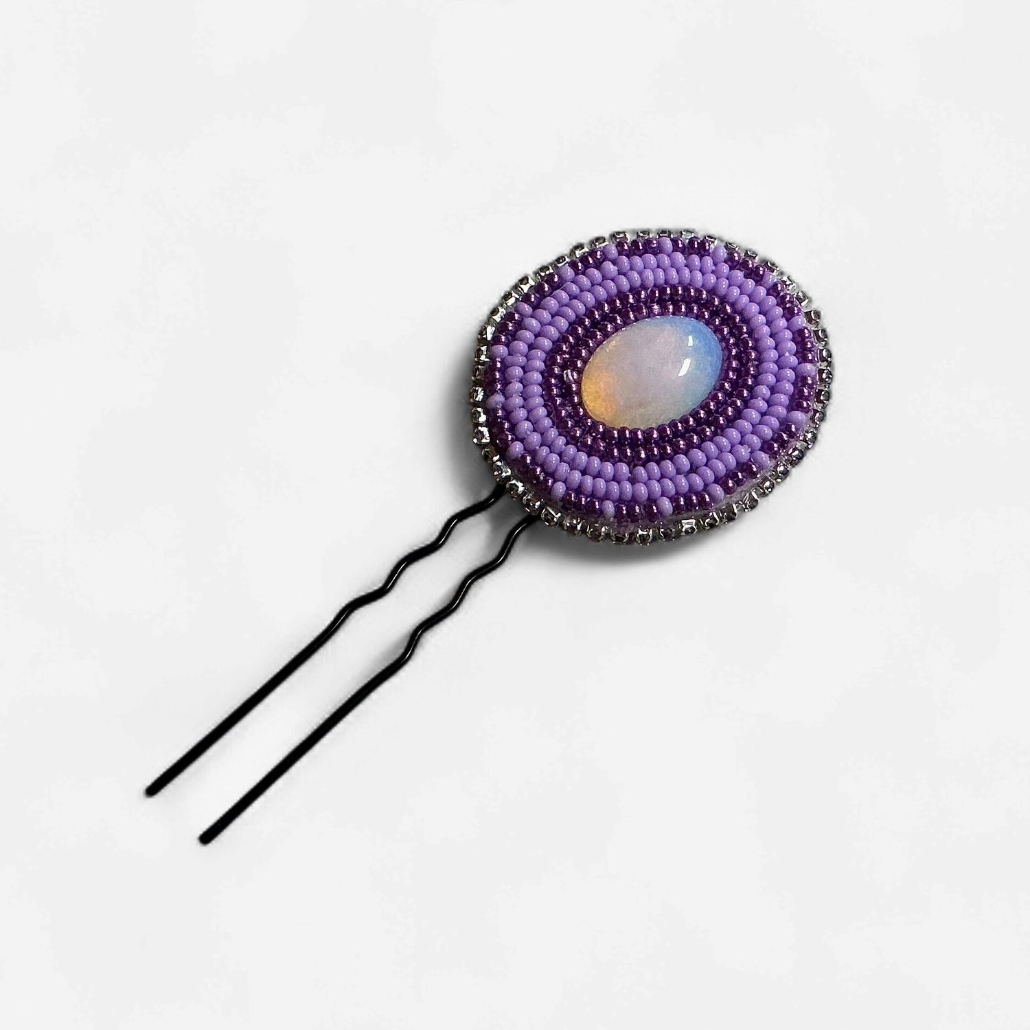 Beaded Hair Pin, Color: Purple