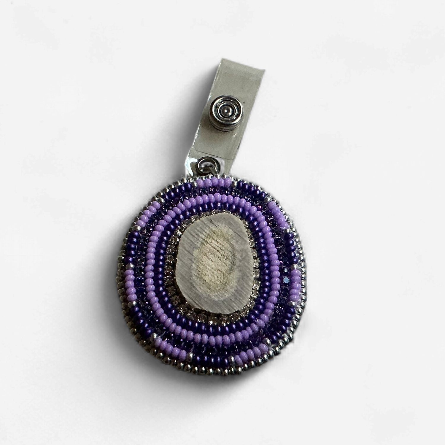 Beaded Badge Reels, Design: Purple