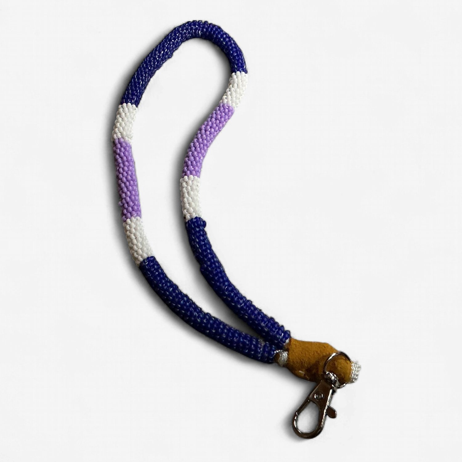 Beaded Keychain Lanyard, Color: Purple