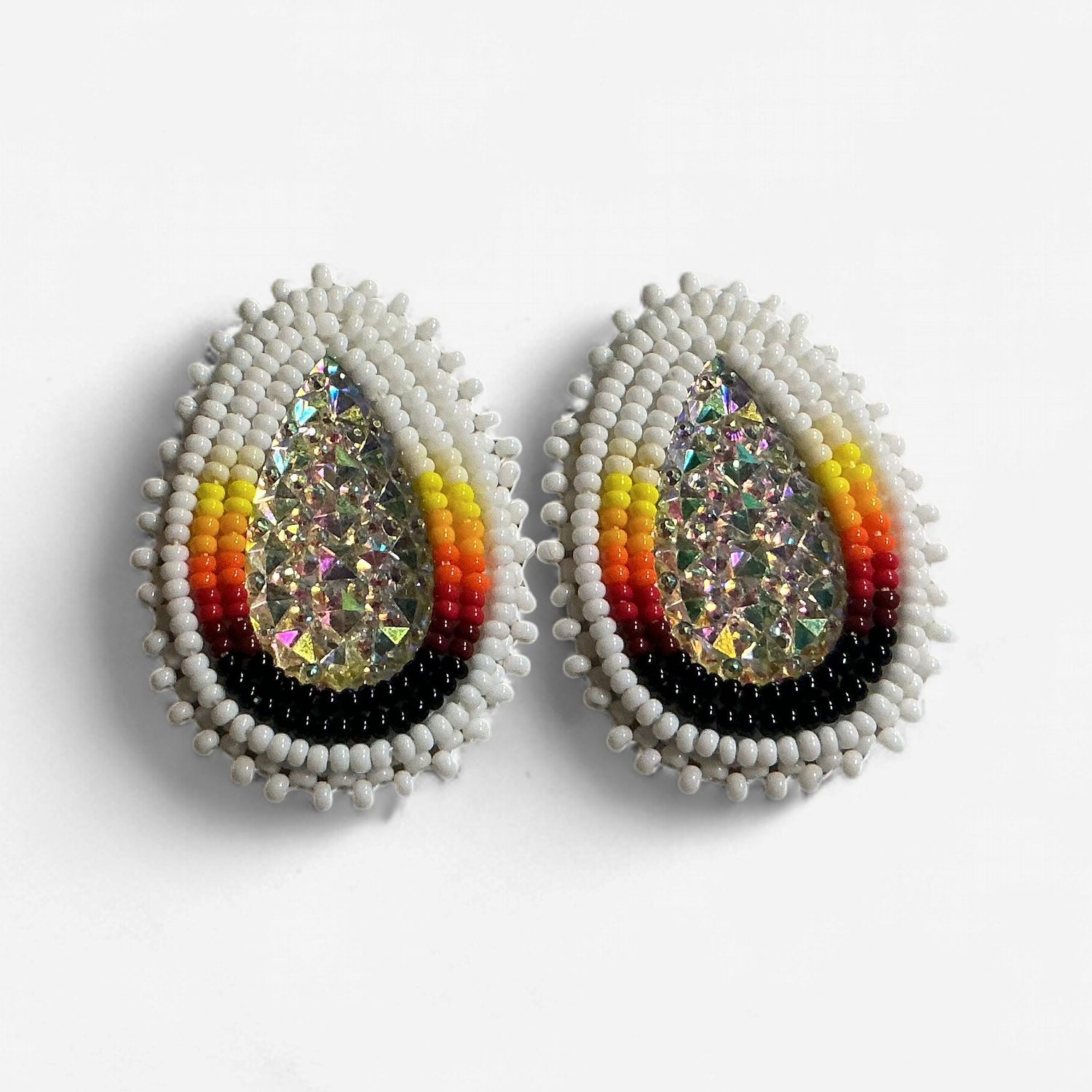 Beaded Fire Ombre Earrings
