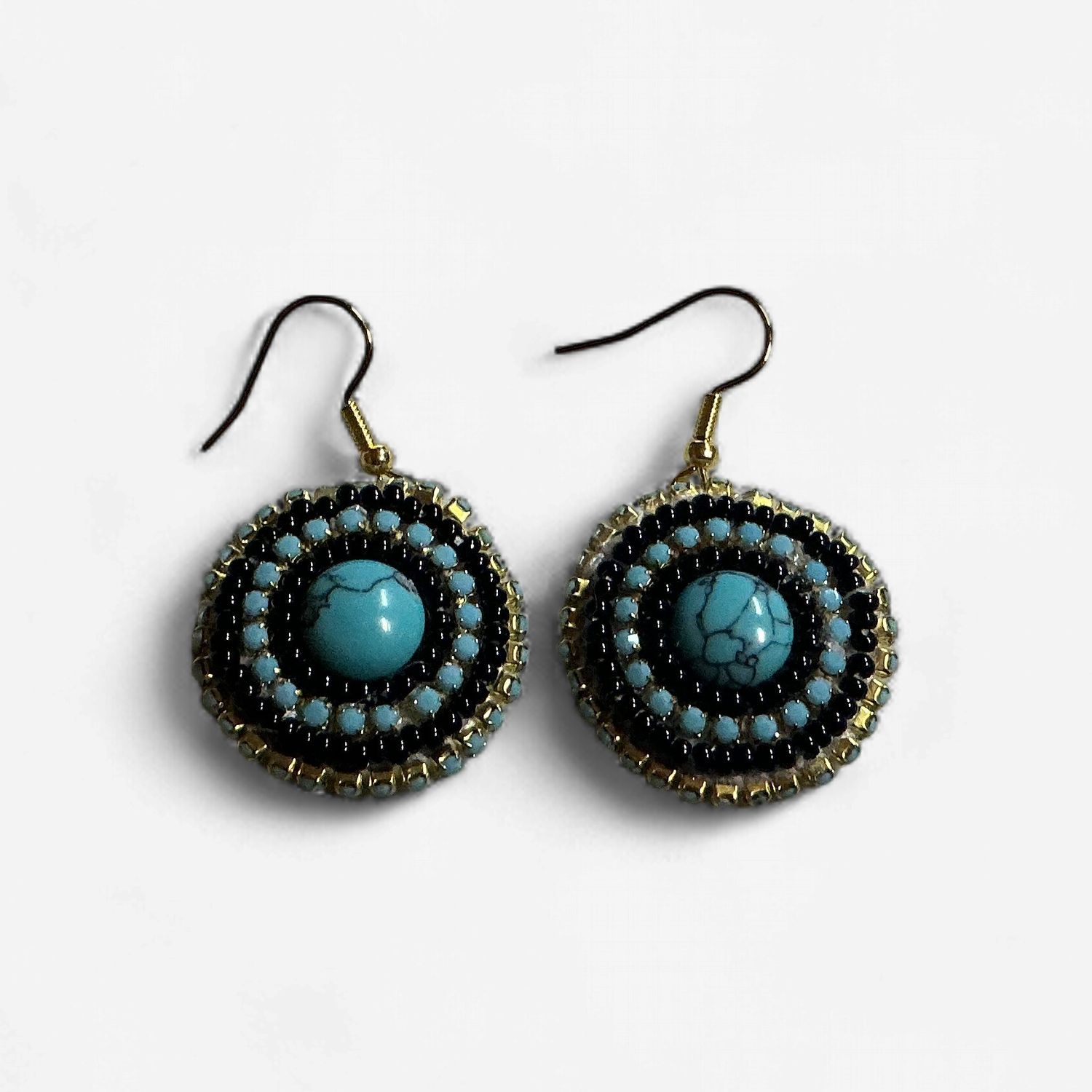 Turquoise Beaded Dangle Earrings
