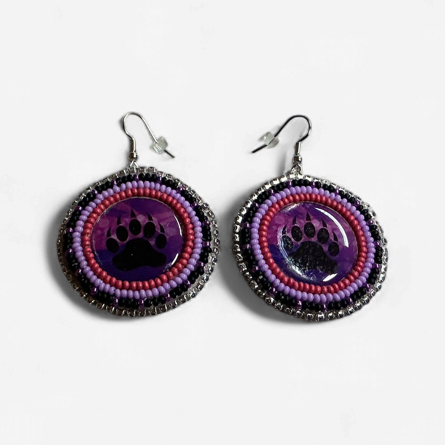 Beaded Bear Paw Earrings