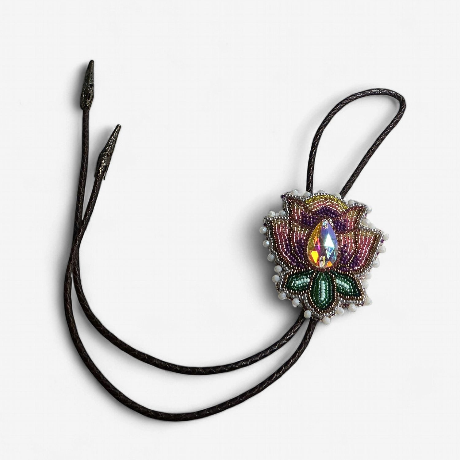 Beaded Floral Bolo