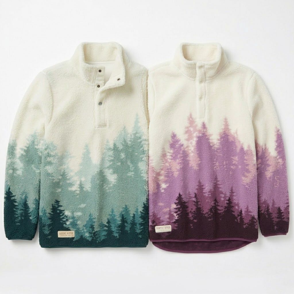 Quarter Button Down Forest Pattern