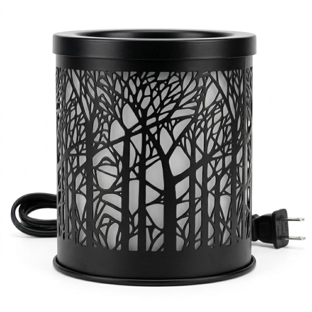 Metal Plug in Wax Warmer, Design: Black Tree