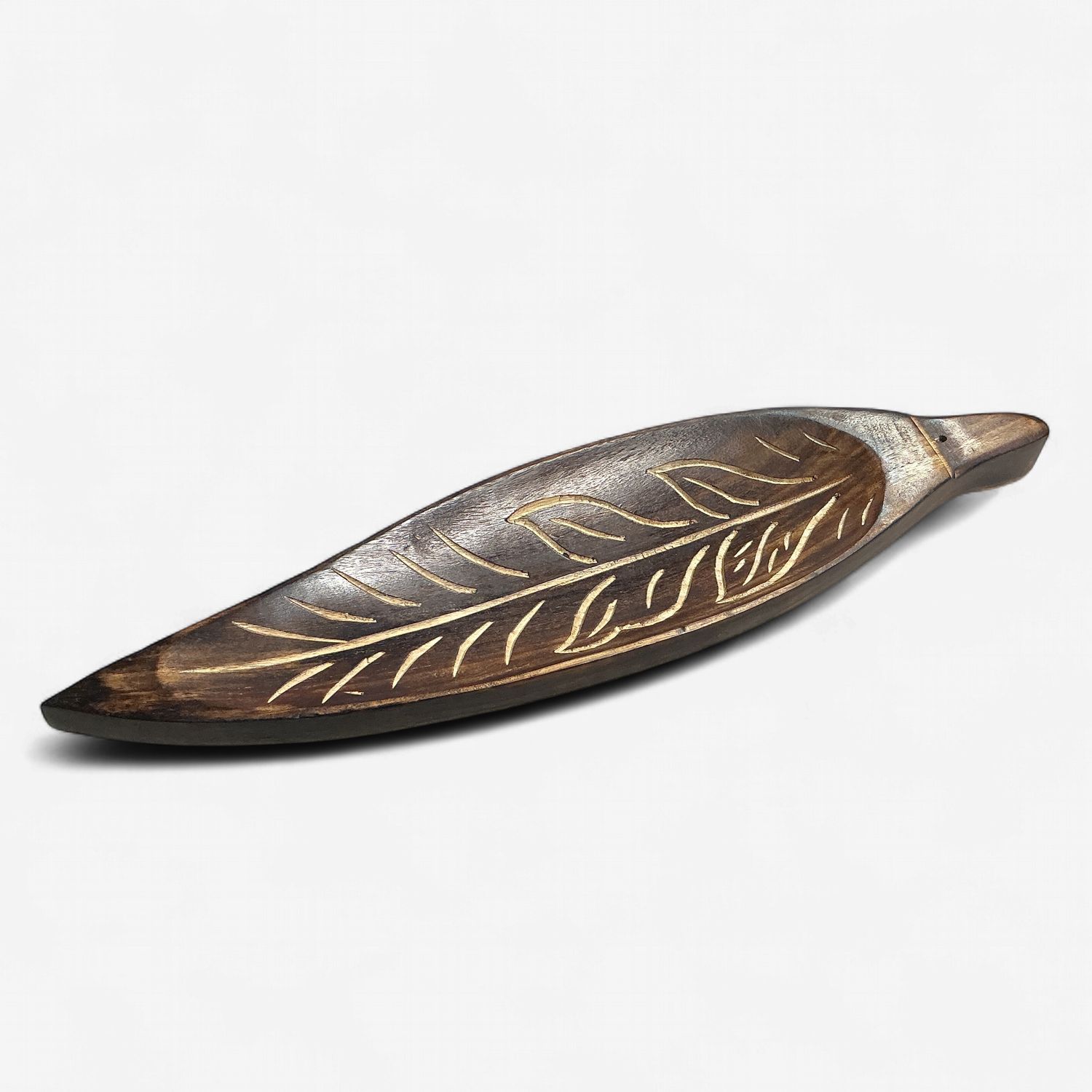 Mango Wood Incense Holder Leaf, Design: Leaf