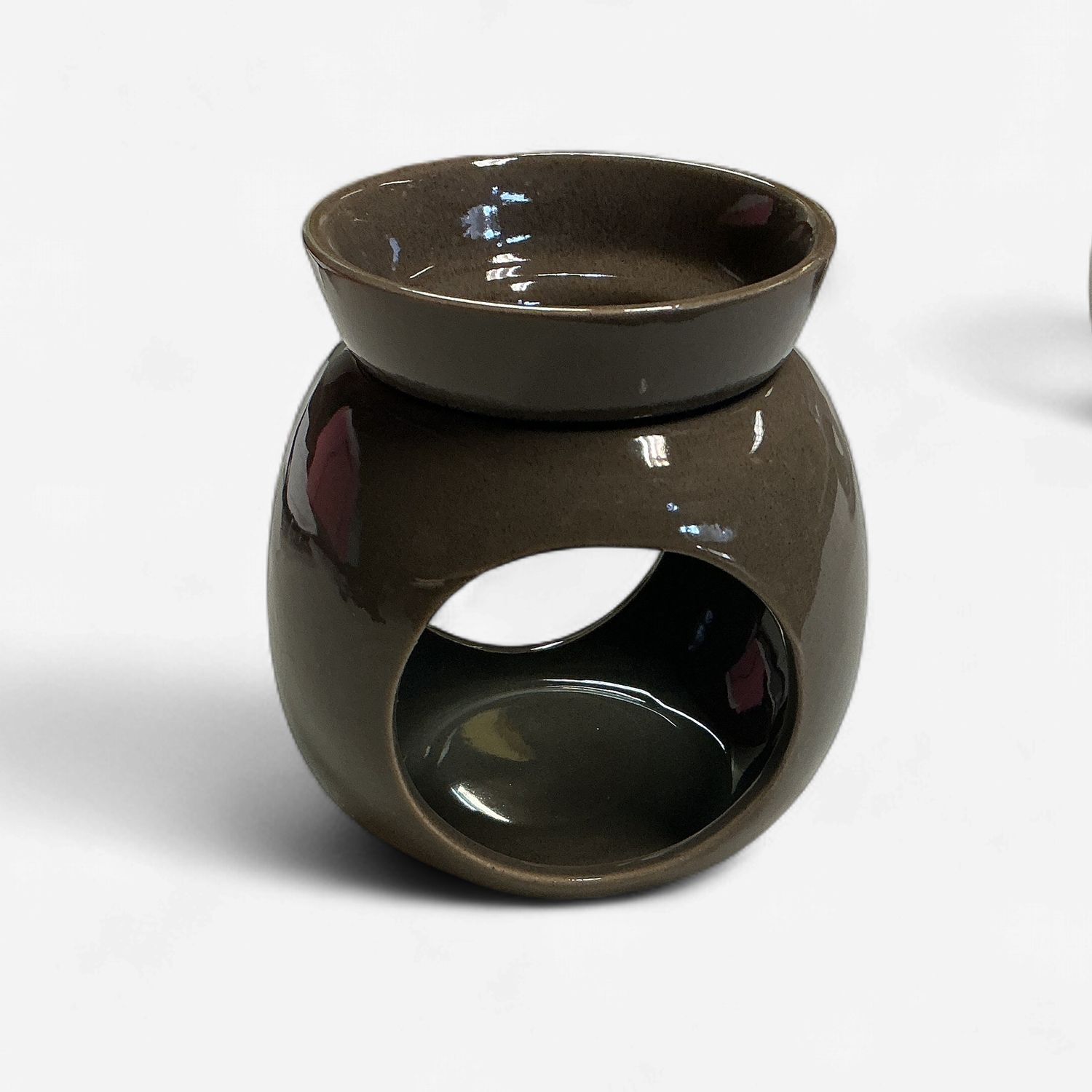 Ceramic Wax Melt Warmer, Color: Brown